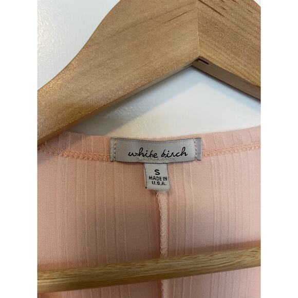 White Birch Button Down Patchwork Blouse Top Size Small Peach Pink Made In USA - Picture 7 of 10